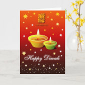 Diwali Gruß-Karte Karte (Gelbe Blume)