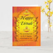Diwali Gruß-Karte mit Lampen Karte (Gelbe Blume)