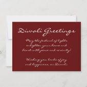 Diwali Grüße bokeh Karte (Rückseite)