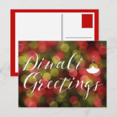 Diwali Grüße Bokeh Lichter Postkarte (Vorne/Hinten)