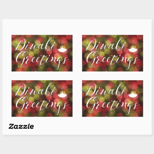 Diwali Grüße Bokeh Lichter Rechteckiger Aufkleber (Blatt)