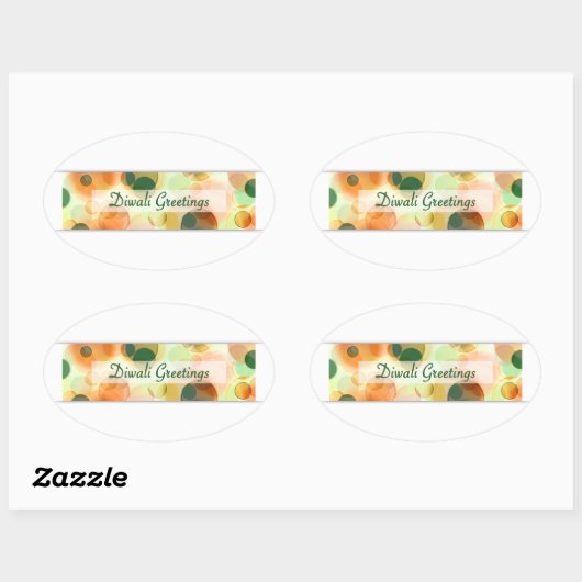 Diwali-Grüße (bokeh) Ovaler Aufkleber (Blatt)