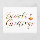 Diwali Grüße bokeh Postkarte (Vorderseite)