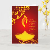 diwali Grüße: elegantes Licht Karte (Gelbe Blume)