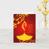 Diwali-Grüße: elegantes Licht Karte (Gelbe Blume)