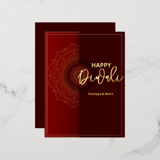 Diwali Grüße Folien Feiertagspostkarte (Vorderseite/Rückseite)