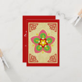 Diwali Grüße rangoli Karte (Vorderseite/Rückseite Beispiel)
