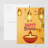Diwali Grußkarte - Festival der Lichter Postkarte (Vorne/Hinten)