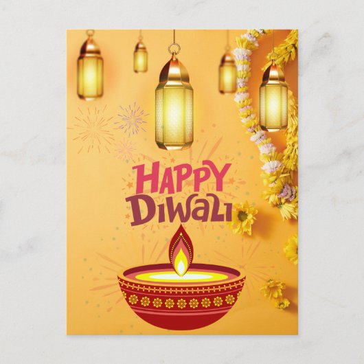 Diwali Grußkarte - Festival der Lichter Postkarte (Vorderseite)
