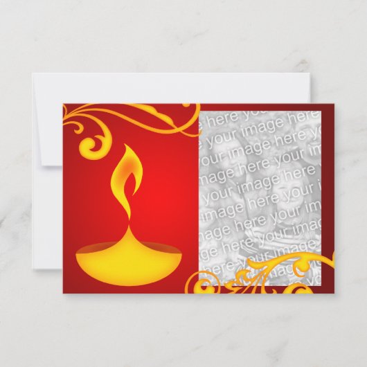 Diwali Grußkarte : hübsches Licht Karte (Vorderseite)