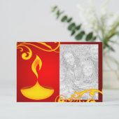 Diwali Grußkarte : hübsches Licht Karte (Stehend Vorderseite)