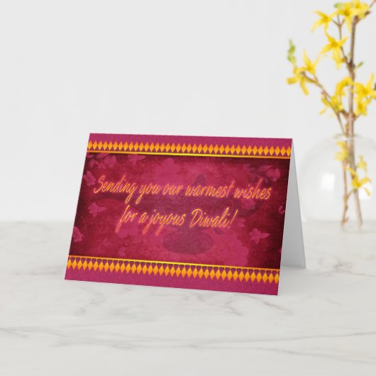 Diwali Grußkarte mit Lampe Karte (Gelbe Blume)