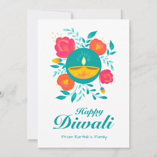 Diwali Grußkarte personalisiert Karte (Vorderseite)