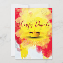 Diwali grüßt mit Diya im Budget Holiday Card Feiertagskarte