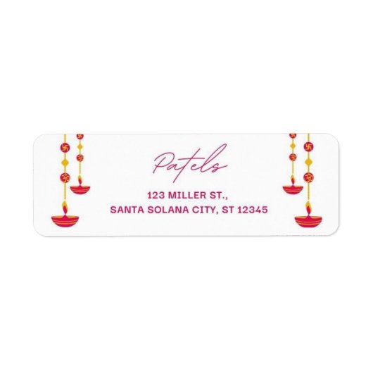 Diwali Indian Theme Rücksendeadressen-Aufkleber (Vorne)