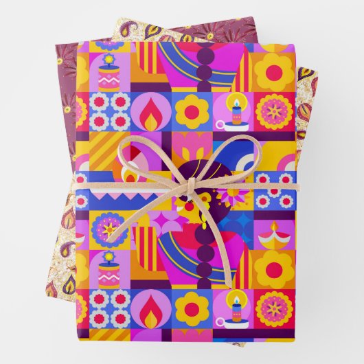 Diwali, indisches Design-Geschenk Geschenkpapier Set (Beispiel)