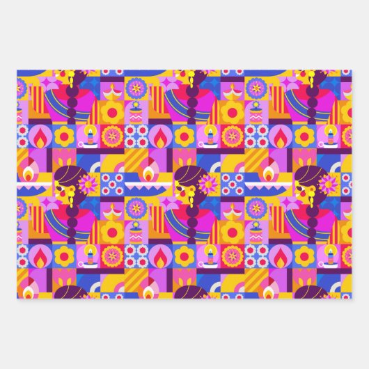 Diwali, indisches Design-Geschenk Geschenkpapier Set (Vorderseite)