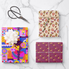Diwali, indisches Design-Geschenk Geschenkpapier Set