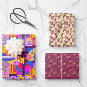 Diwali, indisches Design-Geschenk Geschenkpapier Set