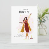 Diwali, indisches Festival Einladung (Stehend Vorderseite)