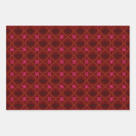 Diwali, indisches Motiv Geschenkverpackung 3 Blätt Geschenkpapier Set