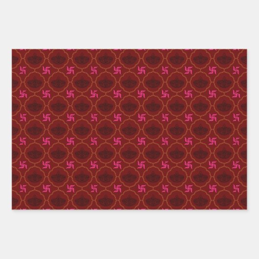 Diwali, indisches Motiv Geschenkverpackung 3 Blätt Geschenkpapier Set (Vorderseite)
