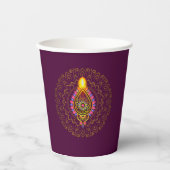 Diwali Jeweled Diya Candle Design Mandala Lila Pappbecher (Vorderseite)
