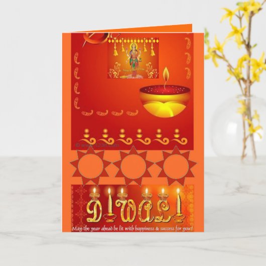 Diwali Karte (Gelbe Blume)
