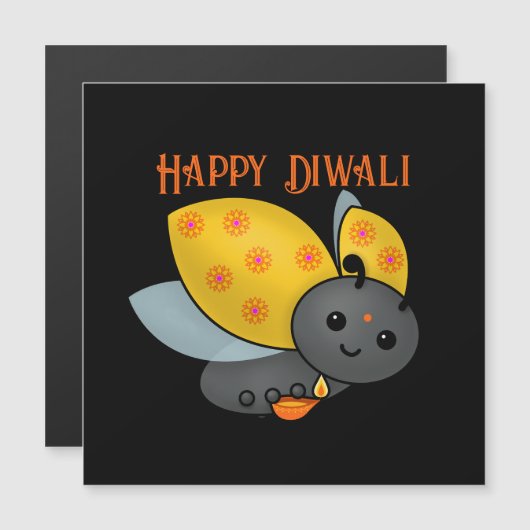 Diwali Ladybug mit Deepa Magnetkarte (Vorne/Hinten)