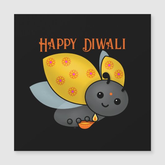 Diwali Ladybug mit Deepa Magnetkarte (Vorderseite)