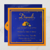 Diwali Ladybug mit Dipa in der Sternennacht Einladung (Vorne/Hinten)