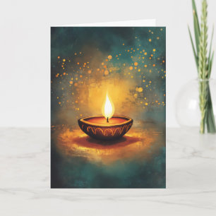 Diwali-Lampe Blaulicht Feiertagskarte