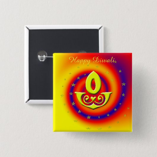Diwali Lampe Button (Vorne & Hinten)