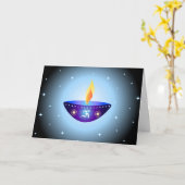 Diwali Lampe - Karte (Gelbe Blume)