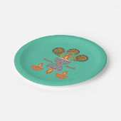 Diwali Lamps - Türkis Pappteller (Schrägansicht)