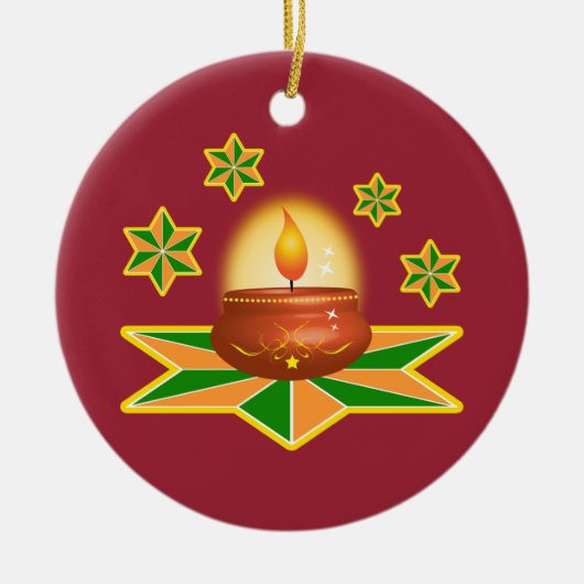 Diwali Laterne Keramikornament (Vorne)