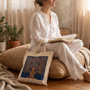 Diwali Lebensbaum Spirituelles Retreat Kalamkari Tragetasche