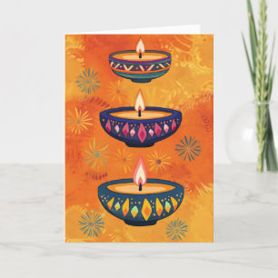 Diwali Light Colorful Lampen Feiertagskarte
