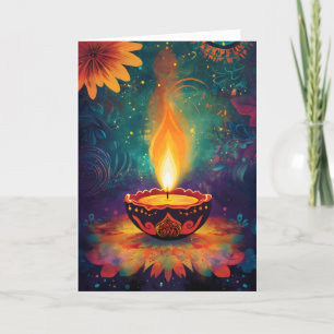 Diwali Light Lamp Ornamental Feiertagskarte