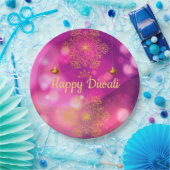 Diwali Lila Gold Mandala Lamps Pappteller (Party)