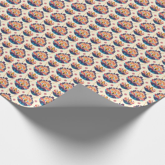 Diwali Lotus Flutter Geschenkpapier (Ecke)