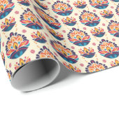 Diwali Lotus Flutter Geschenkpapier (Rolleneckpunkt)