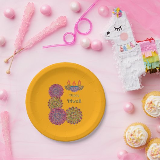 Diwali Mandalases - Saffron Pappteller (Party)