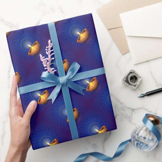Diwali mit Diya Geschenkpapier (Schenken)