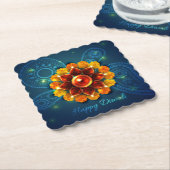 Diwali mit Diya und Rangoli Untersetzer (angewinkelt)