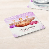 Diwali mit Diya und Rangoli Untersetzer (angewinkelt)