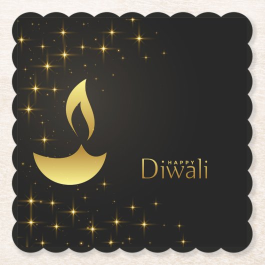 Diwali mit Diya Untersetzer (Vorderseite)