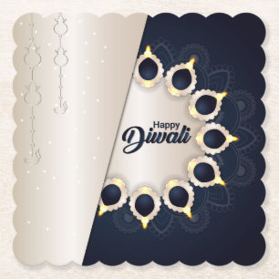 Diwali mit Diya Untersetzer
