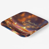 Diwali Orange Brown Golden Lamp Diyas Pappteller (Gewinkelt)