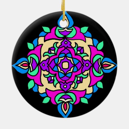 Diwali Ornament mit Rangoli Muster (Hinten)
